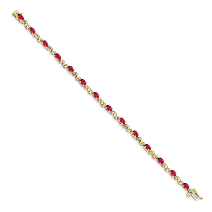 14k Diamond and Ruby Bracelet-BM4487-RU-010-YA