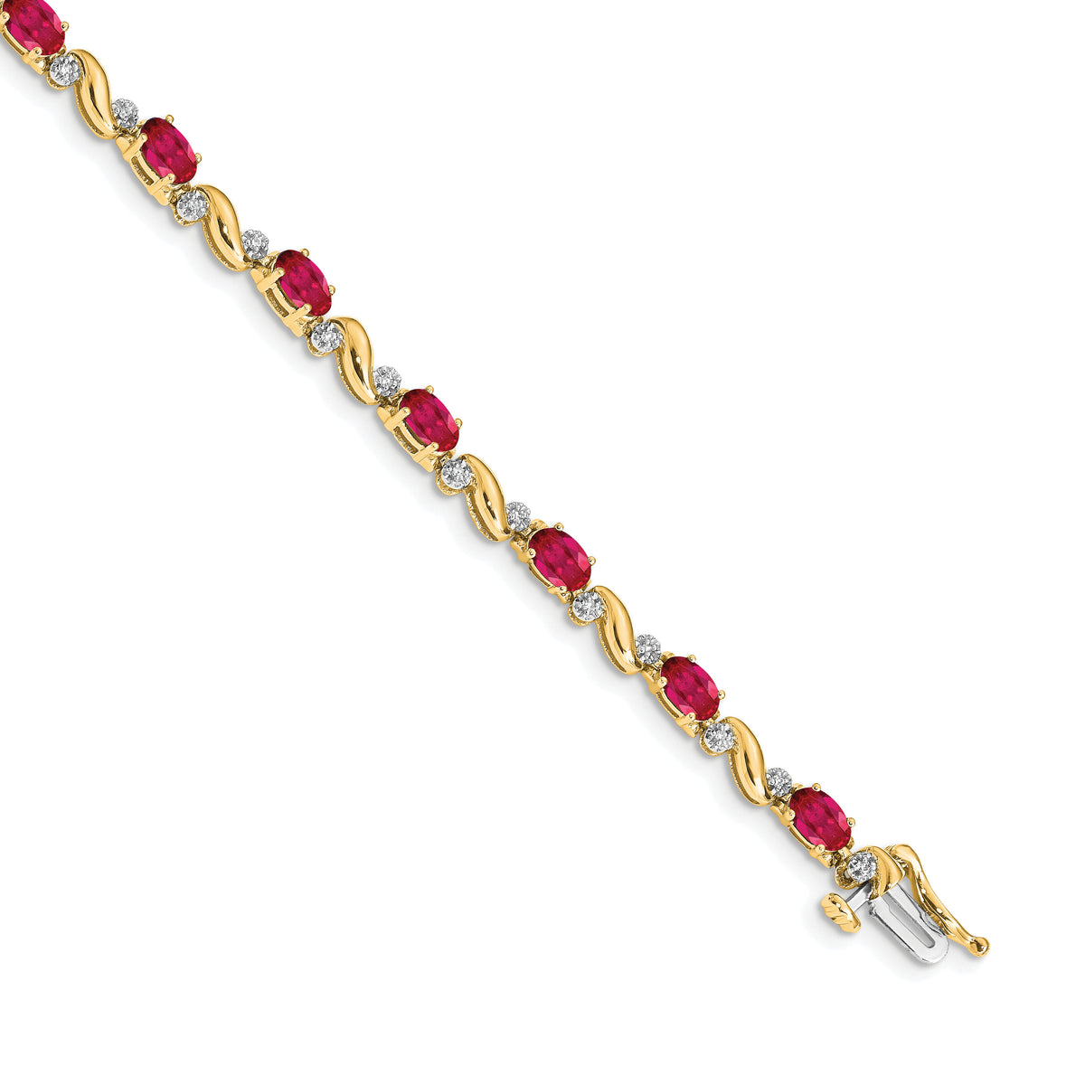 14k Diamond and Ruby Bracelet-BM4487-RU-010-YA