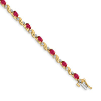 14k Diamond and Ruby Bracelet-BM4487-RU-010-YA