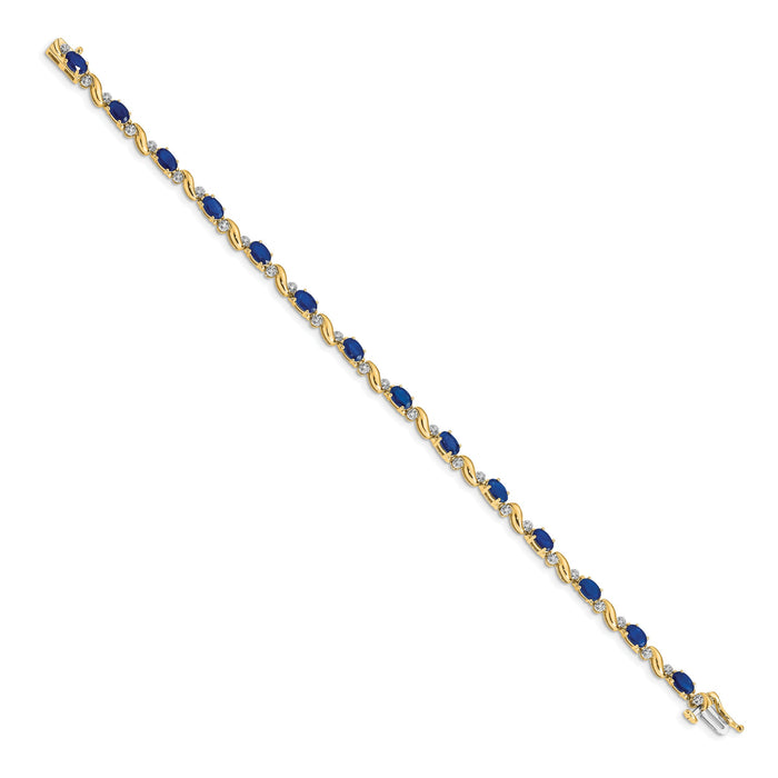 14k Diamond and Sapphire Bracelet-BM4487-SA-010-YA