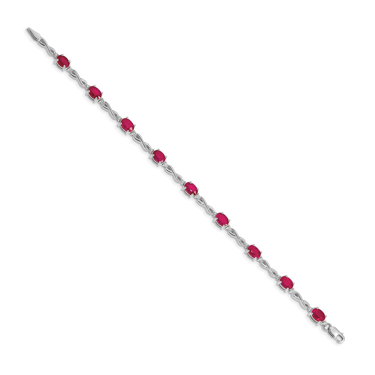 14k White Gold Diamond and Ruby Bracelet-BM4488-RU-025-WA