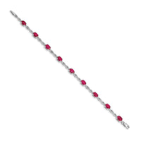 14k White Gold Diamond and Ruby Bracelet-BM4488-RU-025-WA