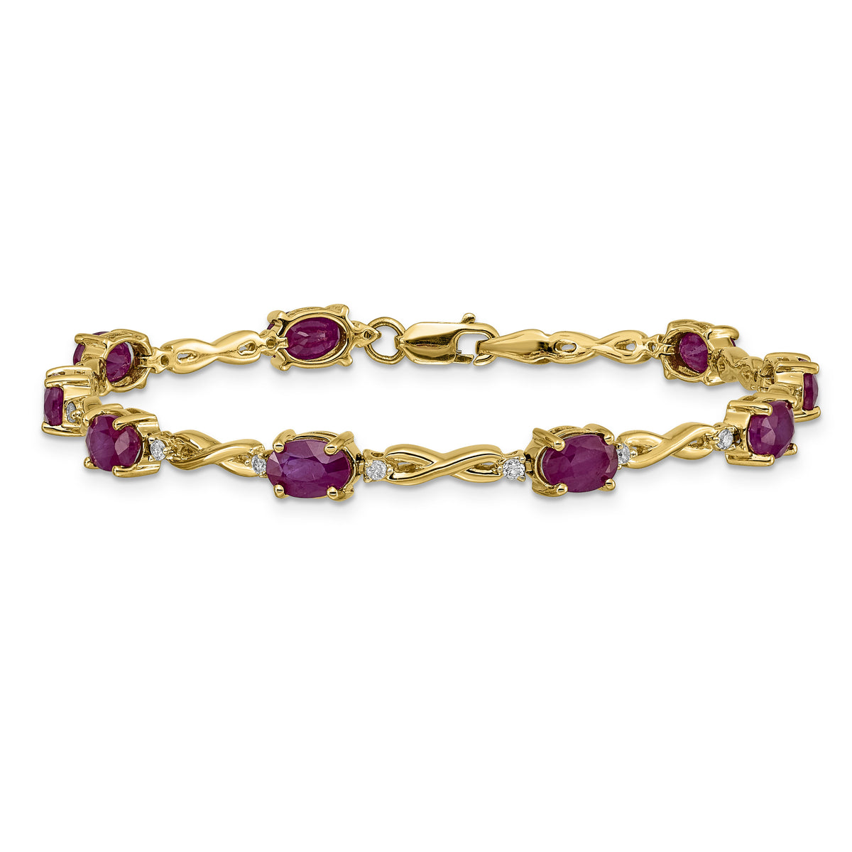14k Diamond and Ruby Bracelet-BM4488-RU-025-YA