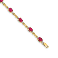 14k Diamond and Ruby Bracelet-BM4488-RU-025-YA