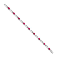14k White Gold Diamond and Ruby Bracelet-BM4489-RU-005-WA