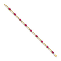 14k Diamond and Oval Ruby Bracelet-BM4489-RU-005-YA
