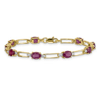 14k Diamond and Oval Ruby Bracelet-BM4489-RU-005-YA