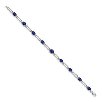 14k White Gold Diamond and Sapphire Bracelet-BM4489-SA-005-WA