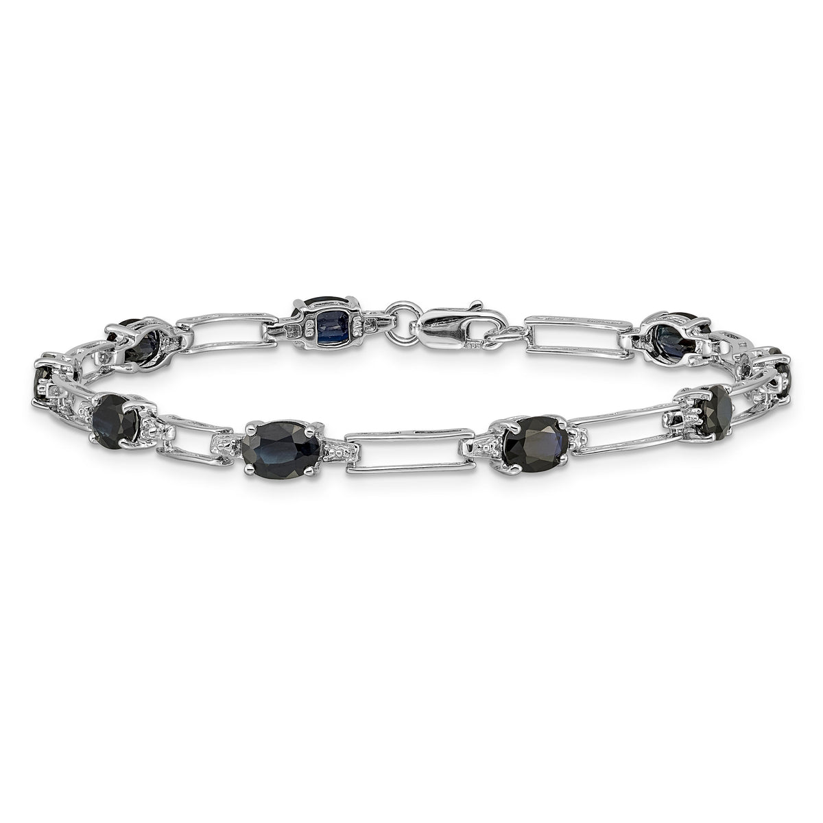 14k White Gold Diamond and Sapphire Bracelet-BM4489-SA-005-WA