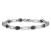 14k White Gold Diamond and Sapphire Bracelet-BM4489-SA-005-WA