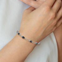 14k White Gold Diamond and Sapphire Bracelet-BM4489-SA-005-WA