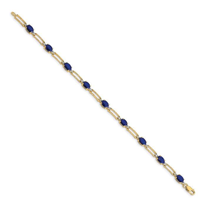 14k Diamond and Sapphire Bracelet-BM4489-SA-005-YA