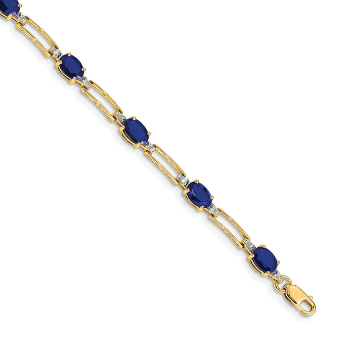 14k Diamond and Sapphire Bracelet-BM4489-SA-005-YA