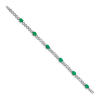 14k White Gold Diamond and Emerald Infinity Bracelet-BM4490-EM-020-WA
