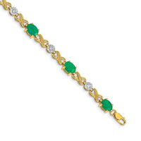 14k Diamond and Emerald Infinity Bracelet-BM4490-EM-020-YA