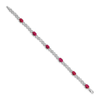 14k White Gold Diamond and Ruby Infinity Bracelet-BM4490-RU-020-WA