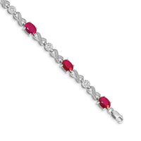 14k White Gold Diamond and Ruby Infinity Bracelet-BM4490-RU-020-WA