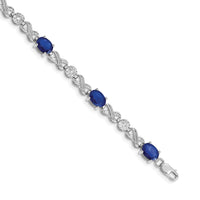 14k White Gold Diamond and Sapphire Infinity Bracelet-BM4490-SA-020-WA