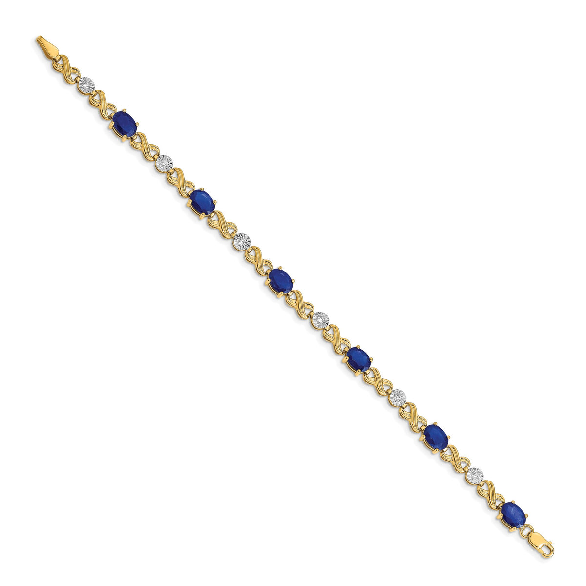 14k Diamond and Sapphire Infinity Bracelet-BM4490-SA-020-YA