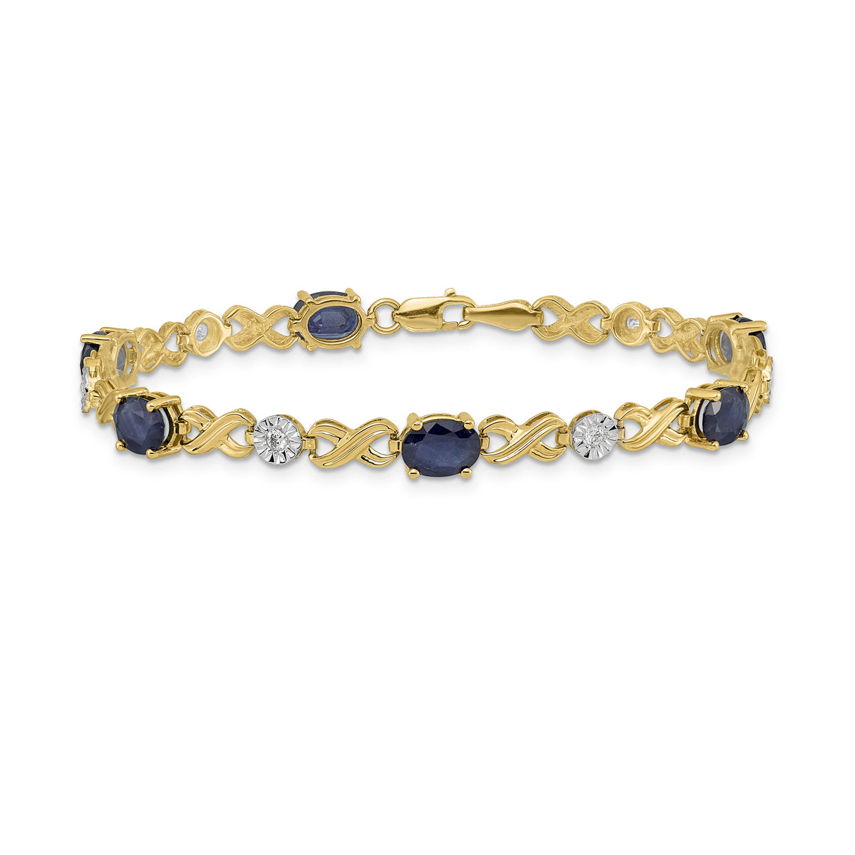14k Diamond and Sapphire Infinity Bracelet-BM4490-SA-020-YA