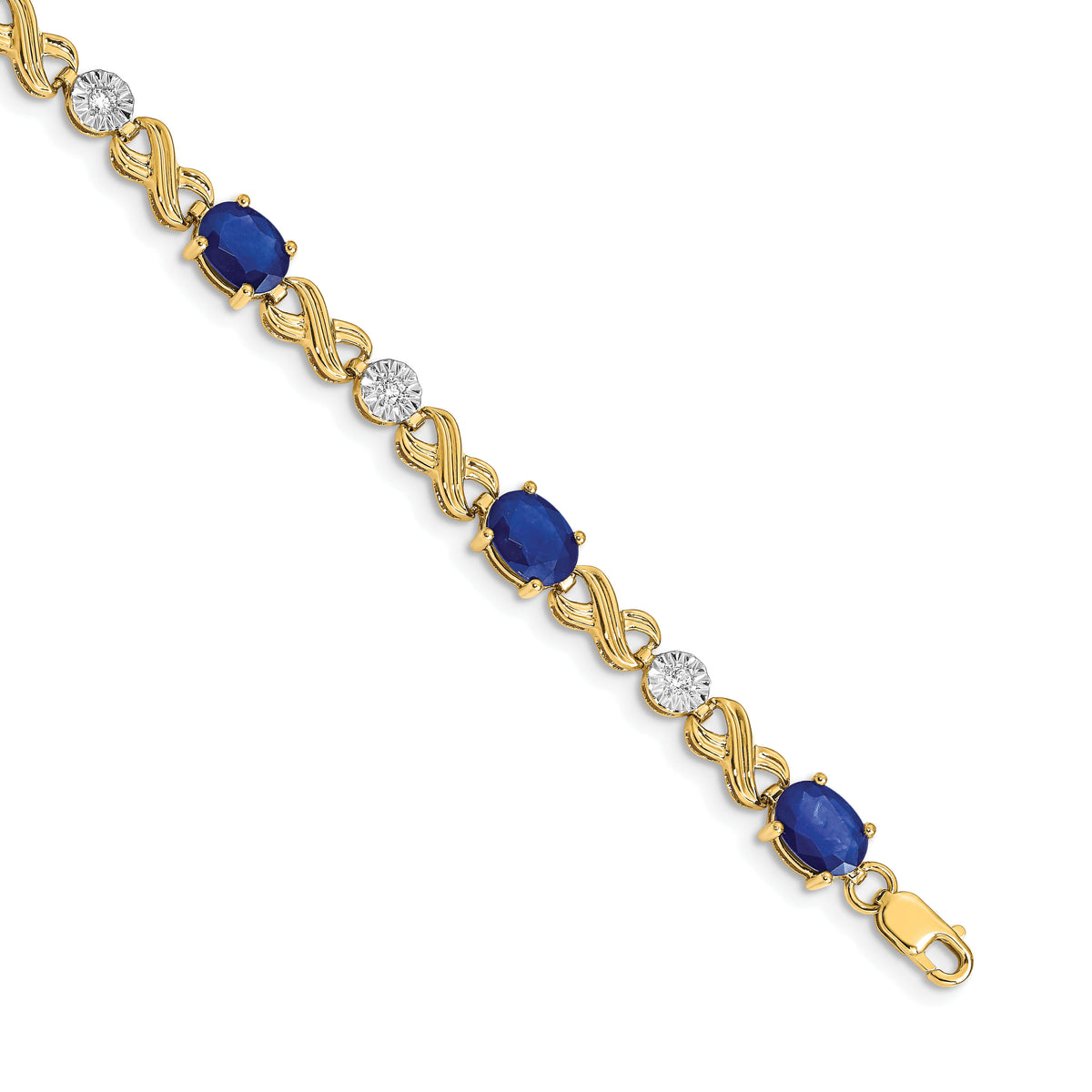 14k Diamond and Sapphire Infinity Bracelet-BM4490-SA-020-YA