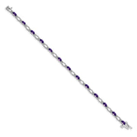 14k White Gold Diamond and Amethyst Bracelet-BM4491-AM-010-WA