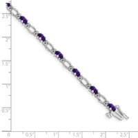 14k White Gold Diamond and Amethyst Bracelet-BM4491-AM-010-WA