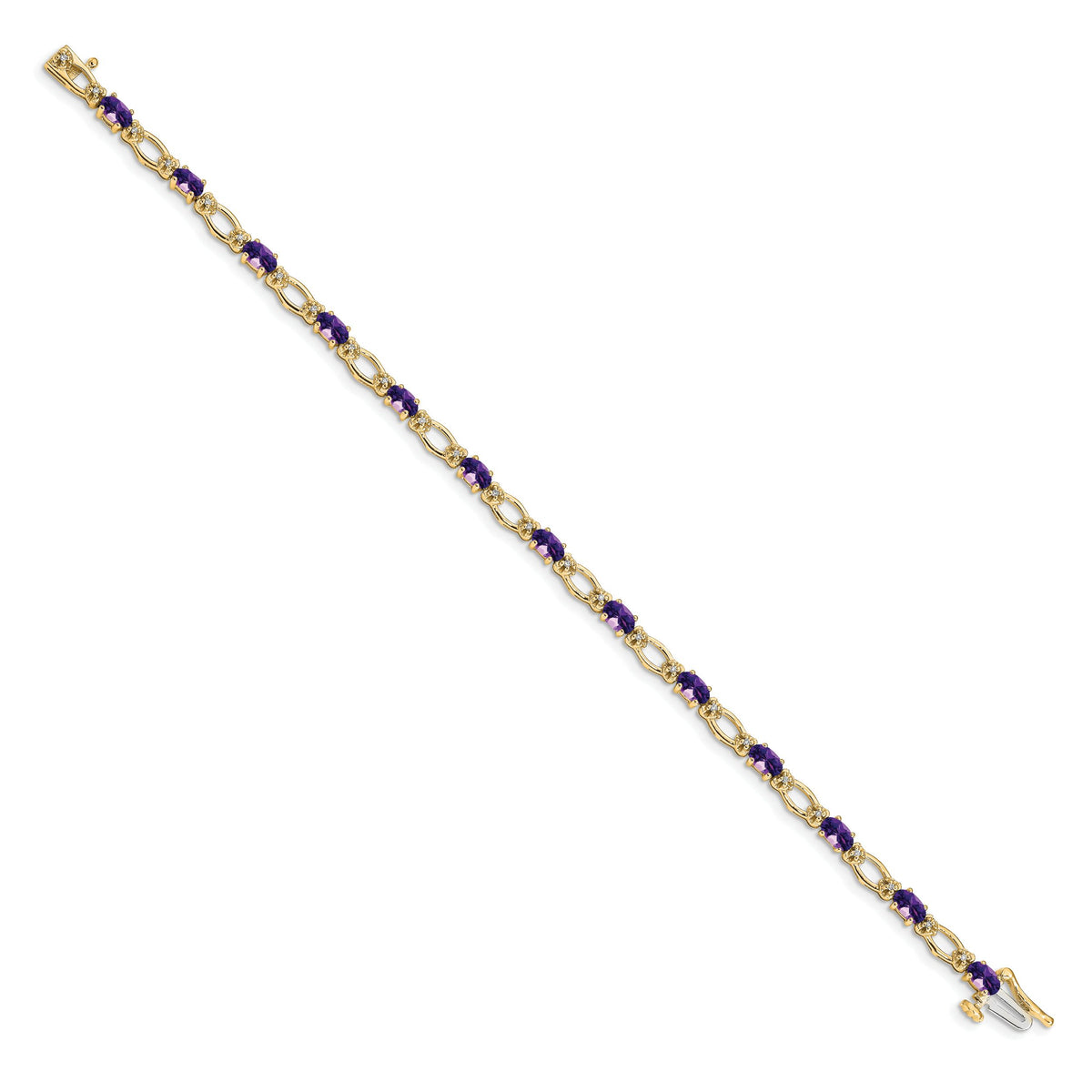 14k Diamond and Amethyst Bracelet-BM4491-AM-010-YA