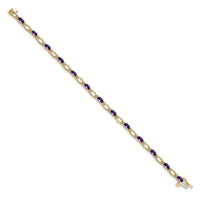 14k Diamond and Amethyst Bracelet-BM4491-AM-010-YA