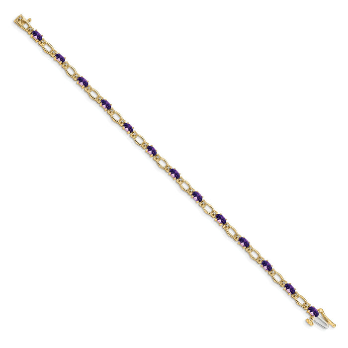 14k Diamond and Amethyst Bracelet-BM4491-AM-010-YA