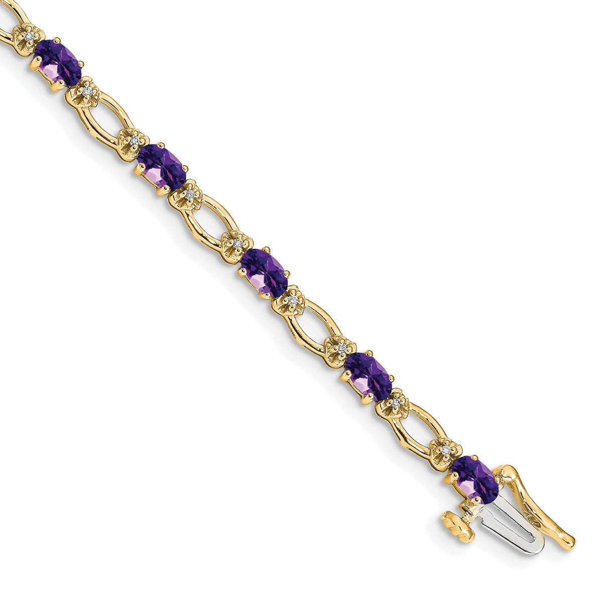 14k Diamond and Amethyst Bracelet-BM4491-AM-010-YA
