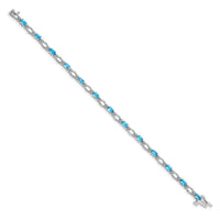 14k White Gold Diamond and Blue Topaz Bracelet-BM4491-BT-010-WA