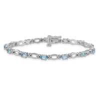 14k White Gold Diamond and Blue Topaz Bracelet-BM4491-BT-010-WA