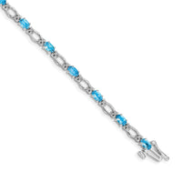 14k White Gold Diamond and Blue Topaz Bracelet-BM4491-BT-010-WA