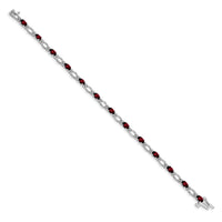14k White Gold Diamond and Garnet Bracelet-BM4491-GA-010-WA