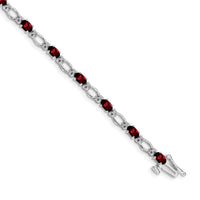14k White Gold Diamond and Garnet Bracelet-BM4491-GA-010-WA