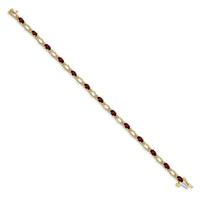 14k Diamond and Garnet Bracelet-BM4491-GA-010-YA