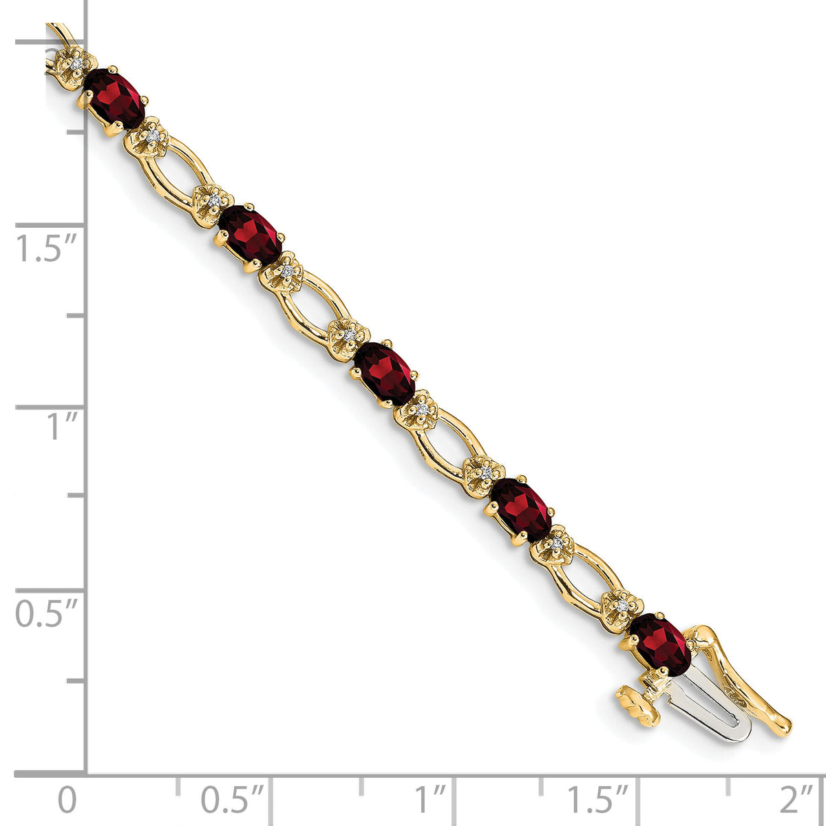 14k Diamond and Garnet Bracelet-BM4491-GA-010-YA