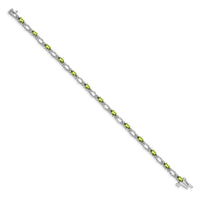 14k White Gold Diamond and Peridot Bracelet-BM4491-PE-010-WA