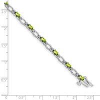 14k White Gold Diamond and Peridot Bracelet-BM4491-PE-010-WA