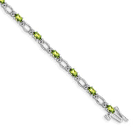 14k White Gold Diamond and Peridot Bracelet-BM4491-PE-010-WA