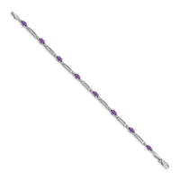 14k White Gold Diamond and Amethyst Bracelet-BM4492-AM-001-WA