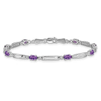 14k White Gold Diamond and Amethyst Bracelet-BM4492-AM-001-WA