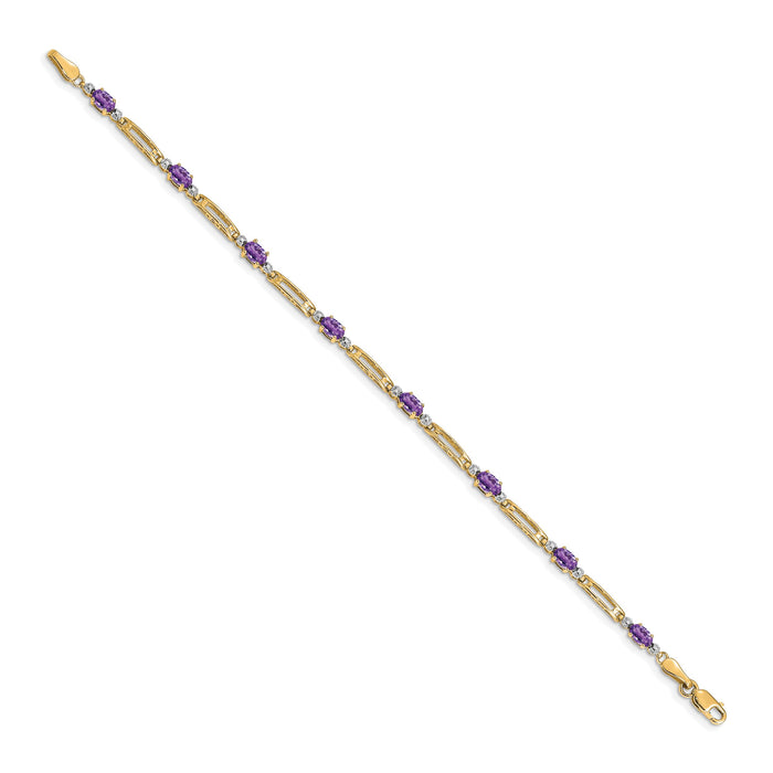 14k Diamond and Amethyst Bracelet-BM4492-AM-001-YA