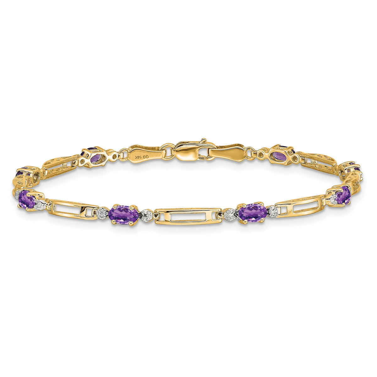 14k Diamond and Amethyst Bracelet-BM4492-AM-001-YA