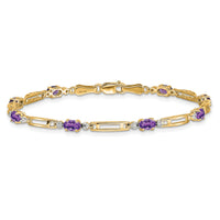 14k Diamond and Amethyst Bracelet-BM4492-AM-001-YA