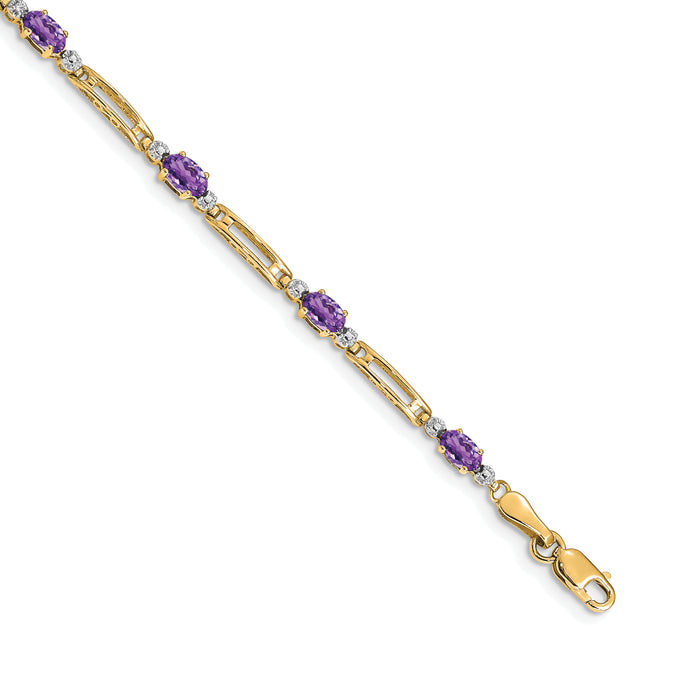 14k Diamond and Amethyst Bracelet-BM4492-AM-001-YA