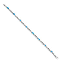 14k White Gold Diamond and Blue Topaz Bracelet-BM4492-BT-001-WA