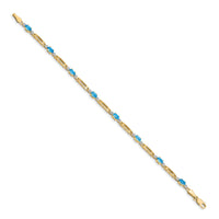14k Diamond and Blue Topaz Bracelet-BM4492-BT-001-YA