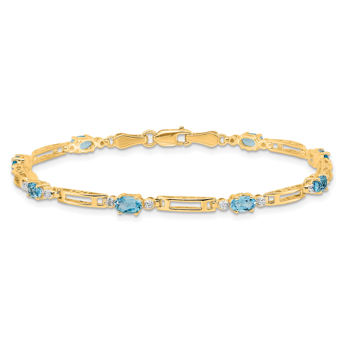 14k Diamond and Blue Topaz Bracelet-BM4492-BT-001-YA